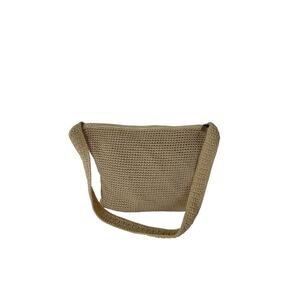 The Sak Cute natural nylon crochet shoulder bay with zipper closure M size.
